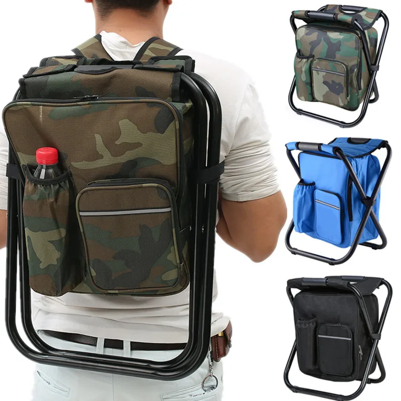Fishing Equipment Bag - 2-in-1 opvouwbare visstoeltas, visrugzak, stoelen, kruk,